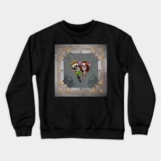 skeleton couple with roses Crewneck Sweatshirt